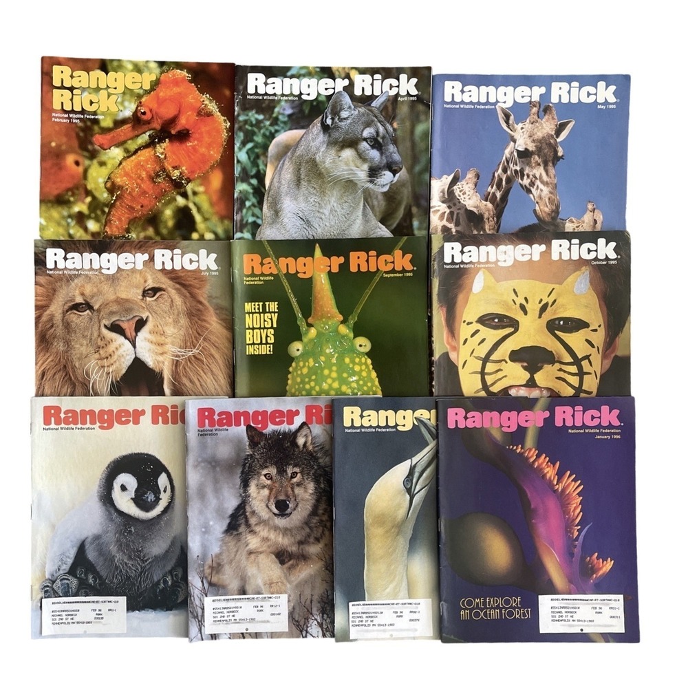 Ranger Rick's Nature Magazine‎ 1995-1996 National Wildlife Kids Vtg Lot Of 10